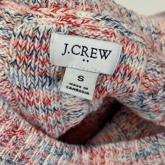J Crew Sweater Womens Size Small Blue Red White Cableknit Crewneck Pullover - Picture 3 of 7